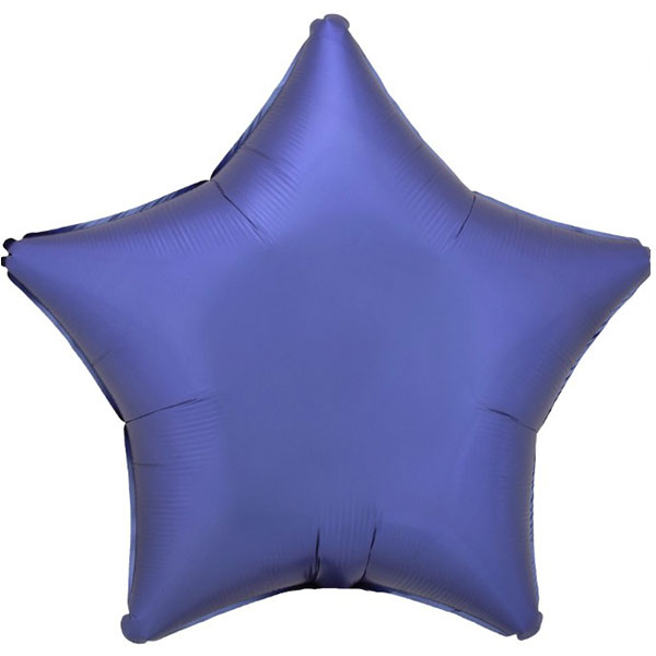 18" Satin Luxe Azure Blue Star Foil Balloons