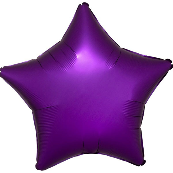 18" Satin Luxe Purple Star Packaged Foil Balloons