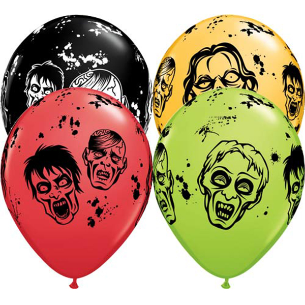11" Halloween Zombie Latex Balloons 25pk