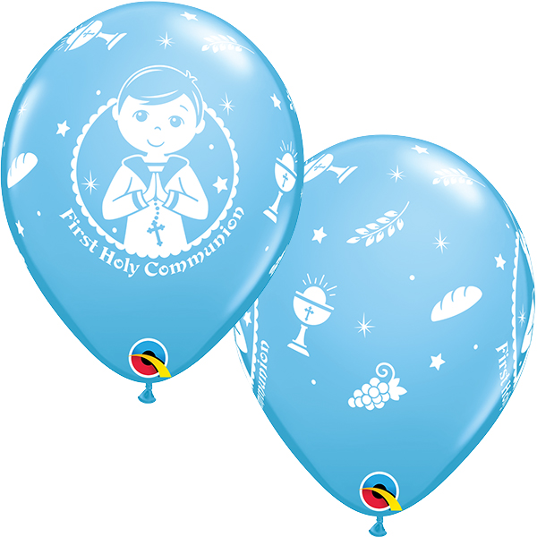 11" Blue First Holy Communion Latex Balloons 6pk