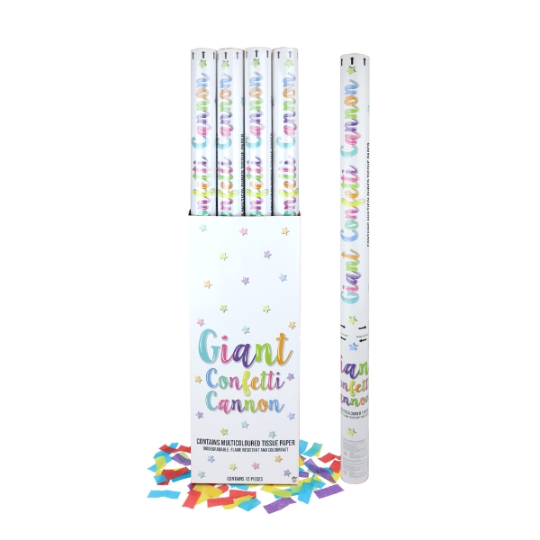 80cm Celebration Multi Coloured Paper Confetti Cannon