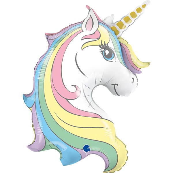 39" Macaron Unicorn Head Shape Balloons