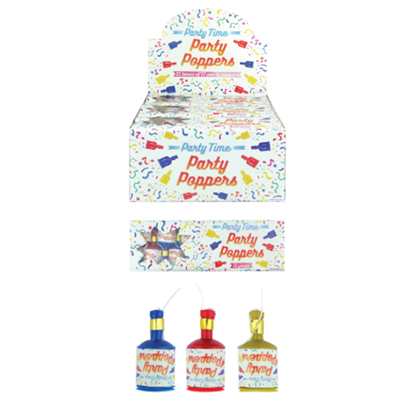 Party Poppers 12 packs of 12