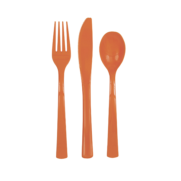 (image for) Pumpkin Orange Assorted Cutlery 18pk