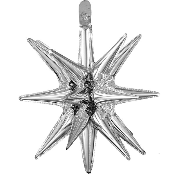 Silver 3D Magic Star Small Foil Balloons