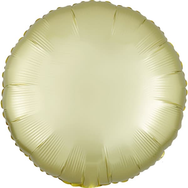 18" Satin Luxe Pastel Yellow Circle Foil Balloons