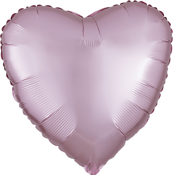 18" Satin Luxe Pastel Pink Heart Foil Balloons
