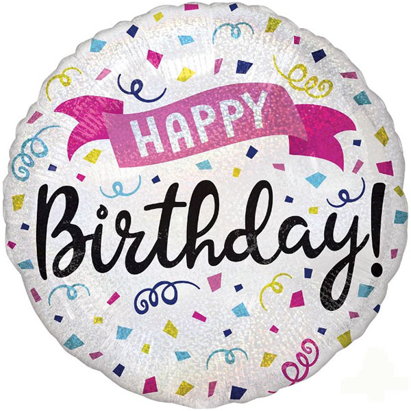 18" Happy Birthday Sparkle Banner Foil Balloons