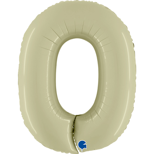 40" Grabo Satin Olive Green Number 0 Shape Balloons