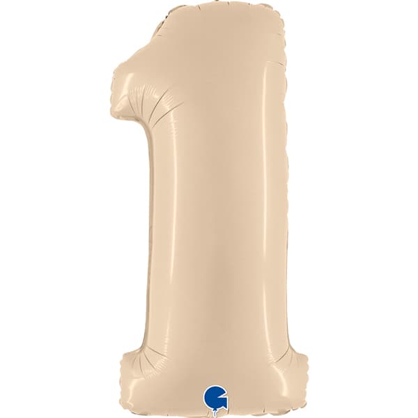 40" Grabo Satin Cream Number 1 Supershape Balloons