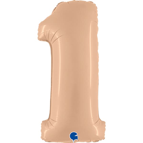 40" Grabo Satin Nude Number 1 Supershape Balloons
