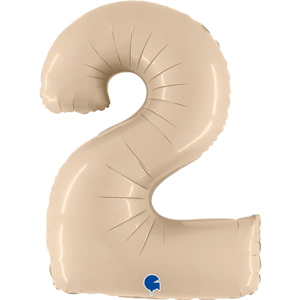 40" Grabo Satin Cream Number 2 Supershape Balloons