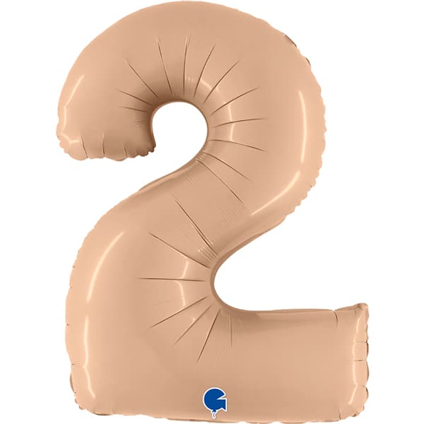 40" Grabo Satin Nude Number 2 Supershape Balloons