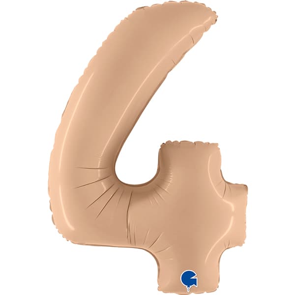 40" Grabo Satin Nude Number 4 Supershape Balloons