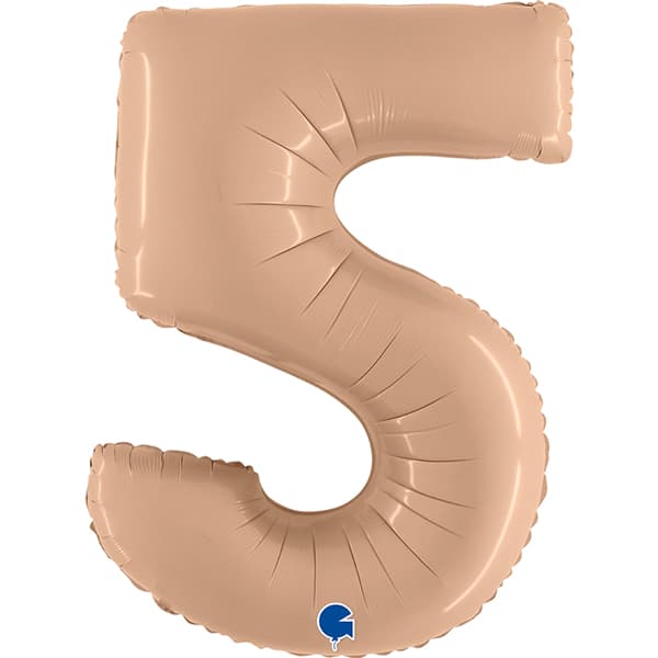 40" Grabo Satin Nude Number 5 Supershape Balloons