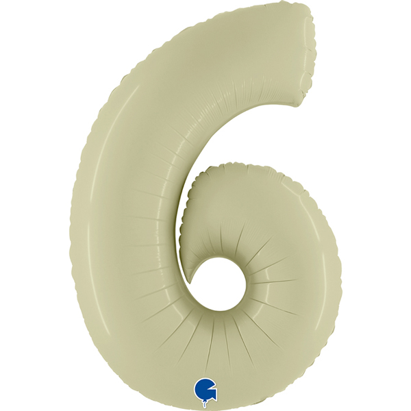 40" Grabo Satin Olive Green Number 6 Shape Balloons