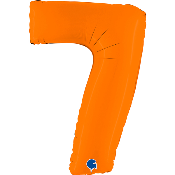 40" Grabo Matte Orange Number 7 Shape Balloons