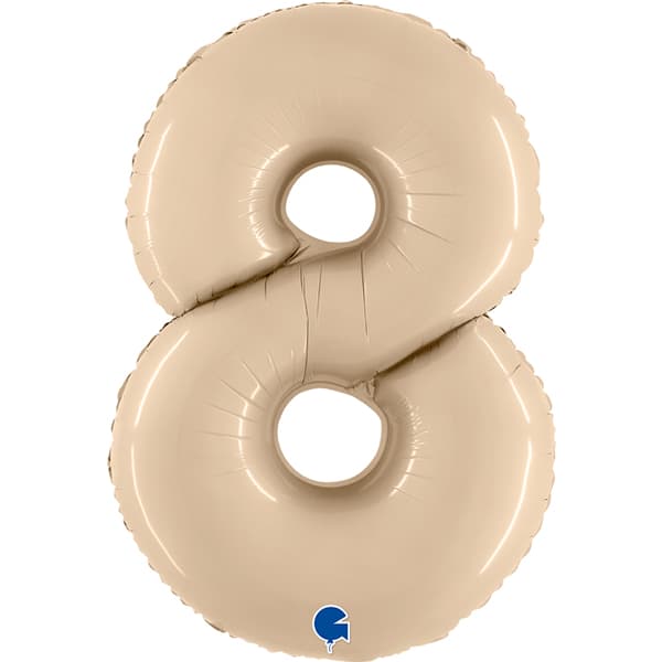 40" Grabo Satin Cream Number 8 Supershape Balloons