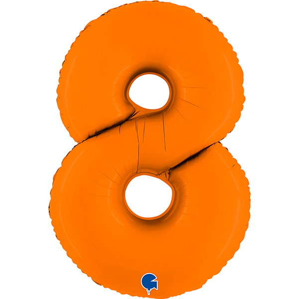 40" Grabo Matte Orange Number 8 Shape Balloons
