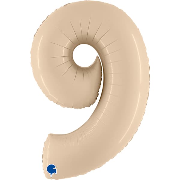 40" Grabo Satin Cream Number 9 Supershape Balloons