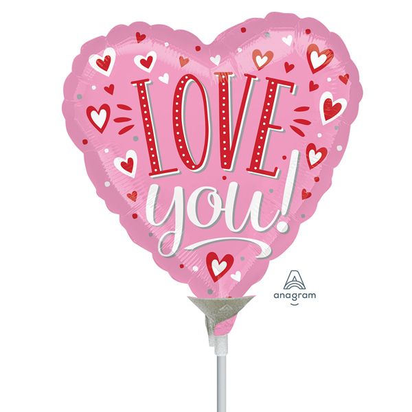 (image for) 9" Love You White Air Fill Foil Balloons
