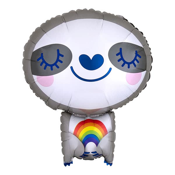 (image for) 16" Sloth & Rainbow Balloons