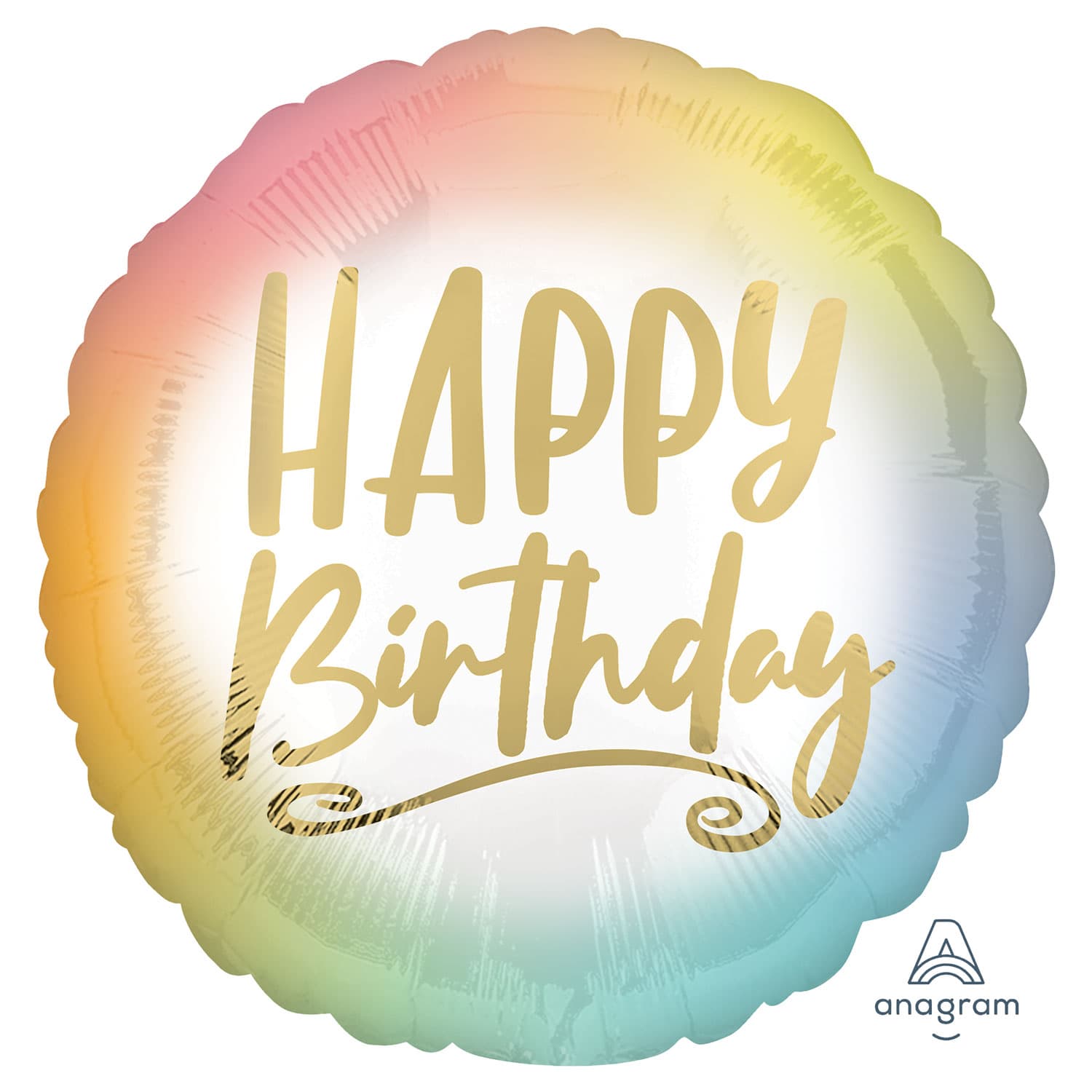 (image for) 18" Happy Birthday Ombre & Gold Foil Balloons