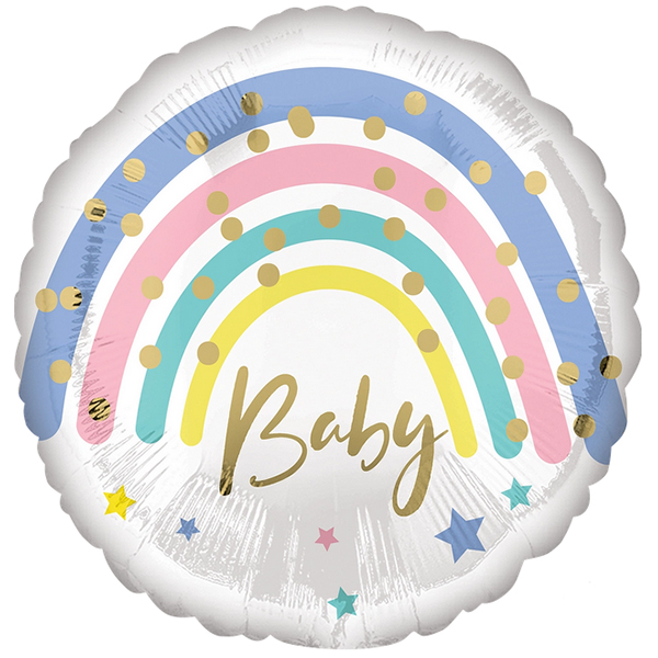 18" Pastel Rainbow Baby Foil Balloons
