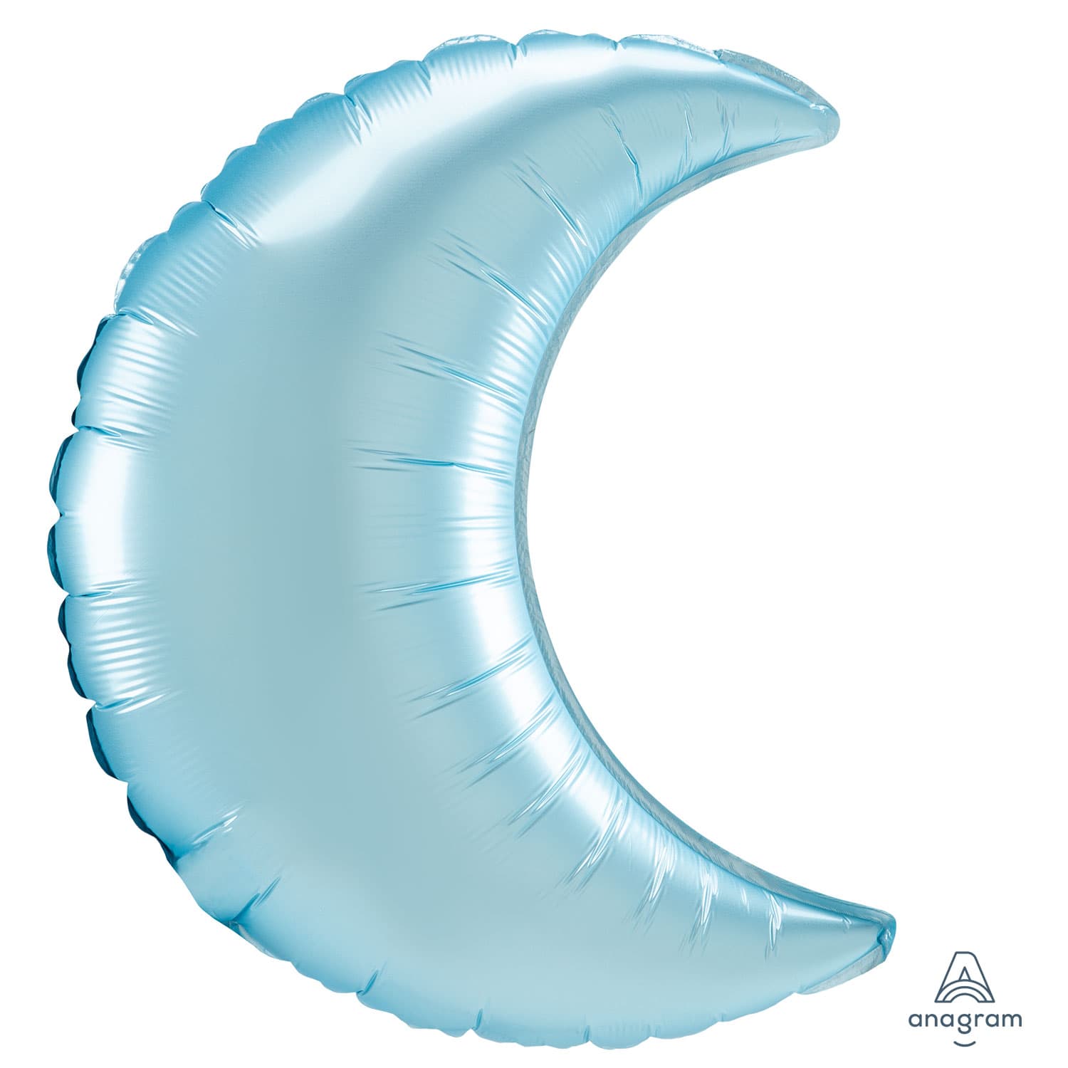 (image for) 35" Satin Pastel Blue Crescent Moon Foil Balloons 3pk