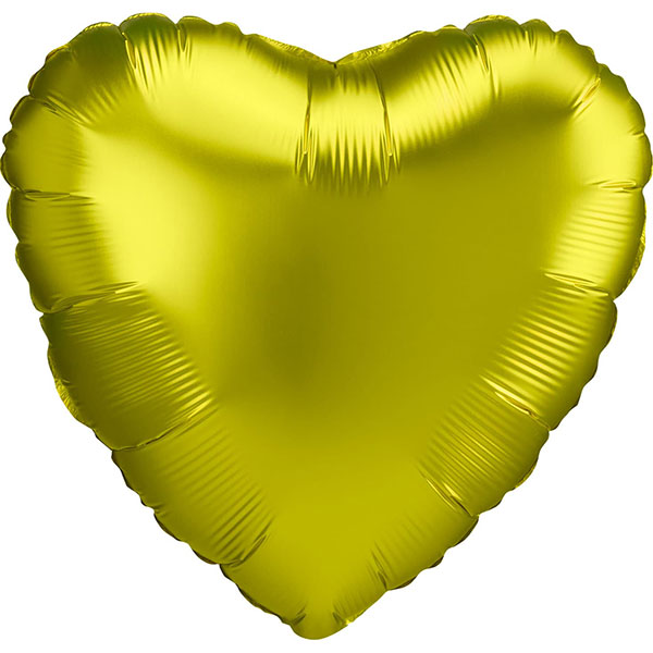 18" Satin Luxe Lemon Heart Foil Balloons