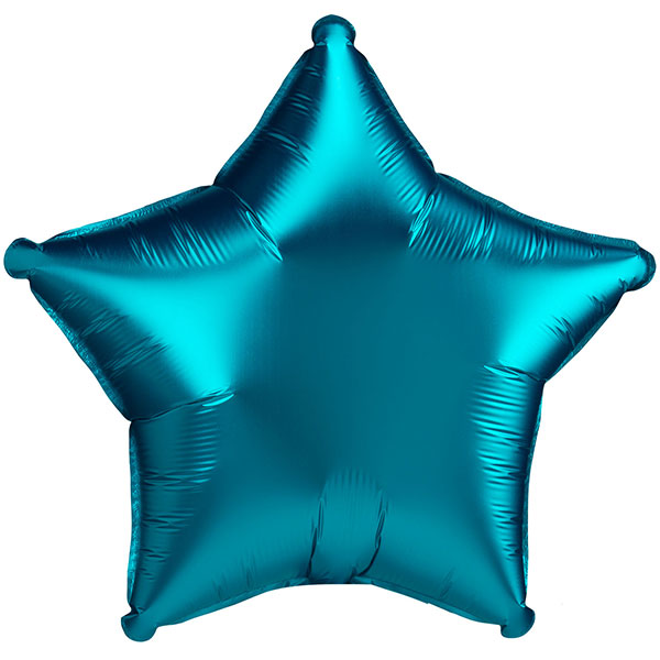 18" Satin Aqua Star Foil Balloons