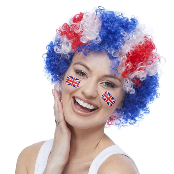 Union Jack Afro Wig