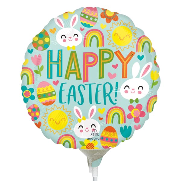 9" Happy Easter Icons Air Filled Balloons