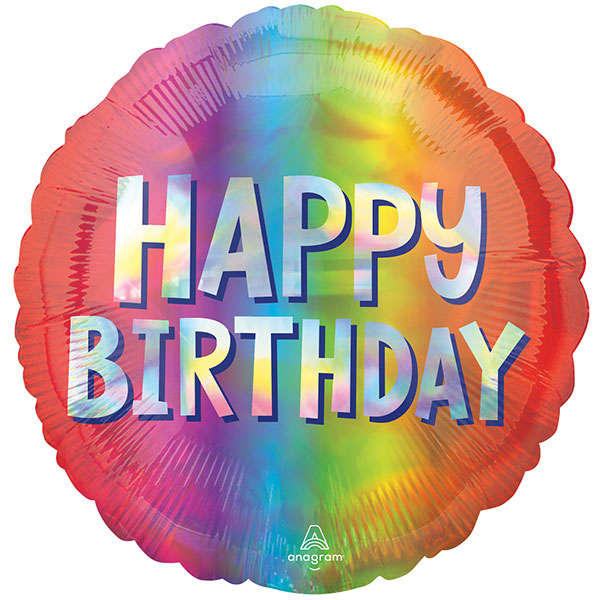 18" Happy Birthday Silver Ombre Foil Balloons