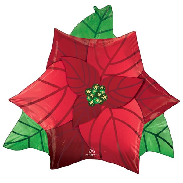 Poinsettia Supershape Balloons