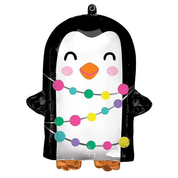 (image for) 18" Bright Holiday Penguin Junior Shape Balloons
