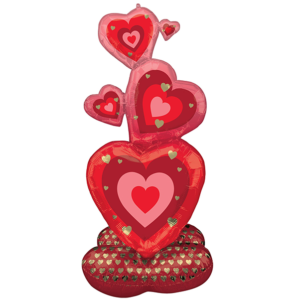 (image for) Stacking Hearts Airloonz Large Foil Balloons