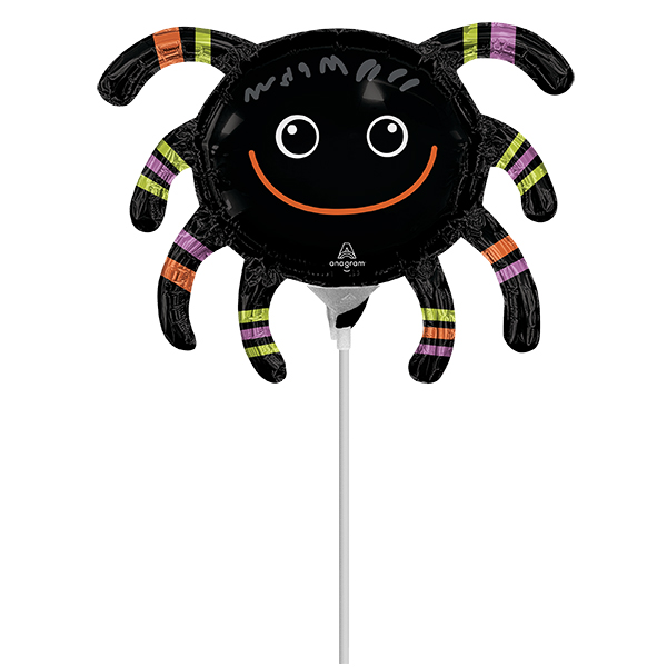 14" Smiley Spider Air Fill Foil Balloons