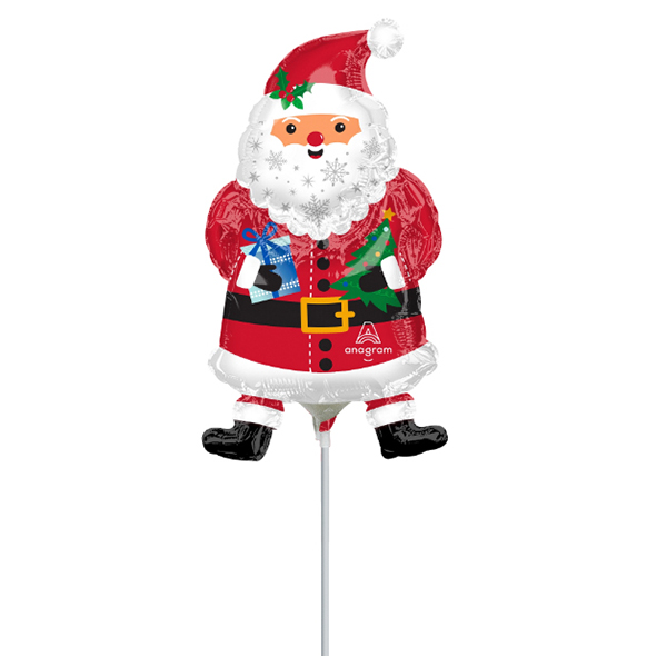 14" Snowy Santa Air Fill Foil Balloons