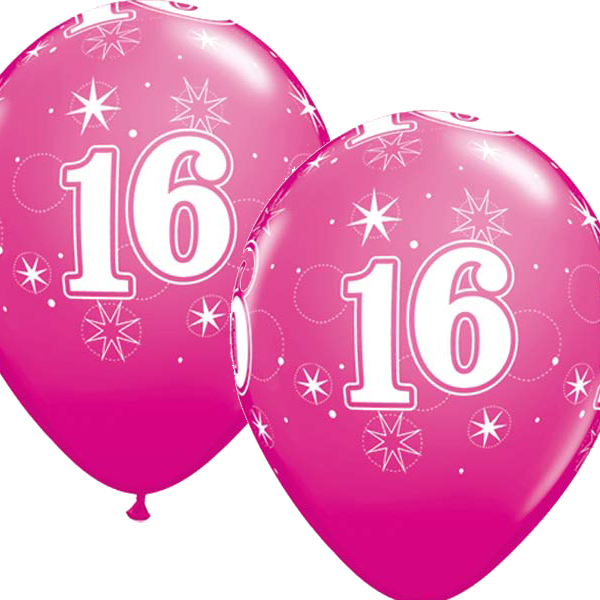 (image for) 11" 16 Wild Berry Sparkle A Round Latex Balloons 25pk