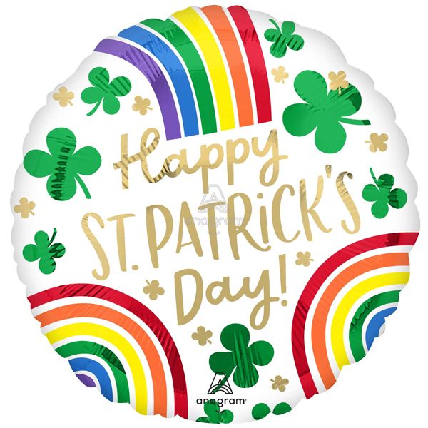 (image for) St Patrick's Day Rainbows Foil Balloons
