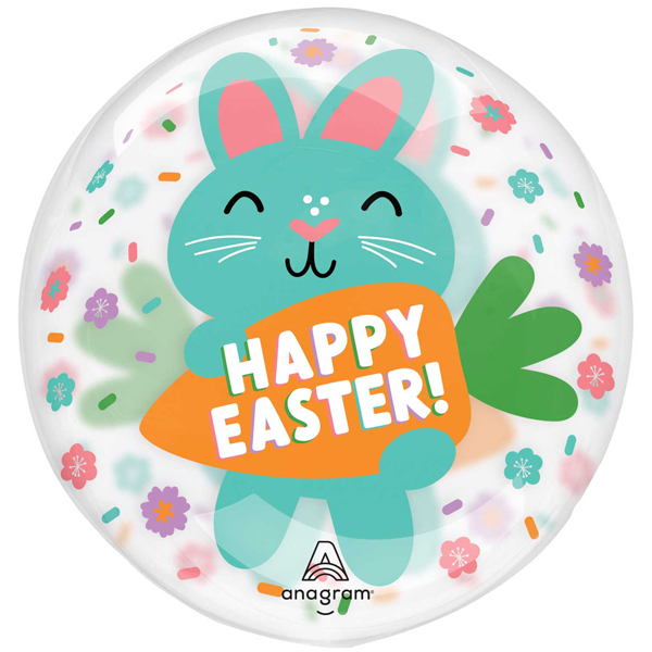(image for) 16" Happy Easter Bunnies Clearz Balloons