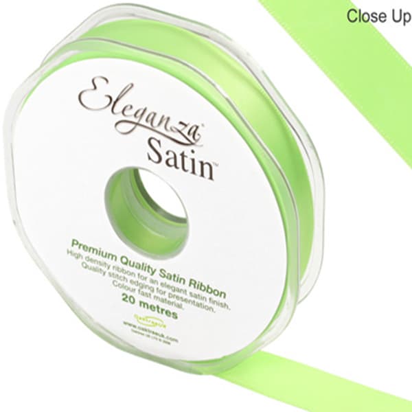 Lime Green Double Faced Satin Ribbon 15mm x 20m