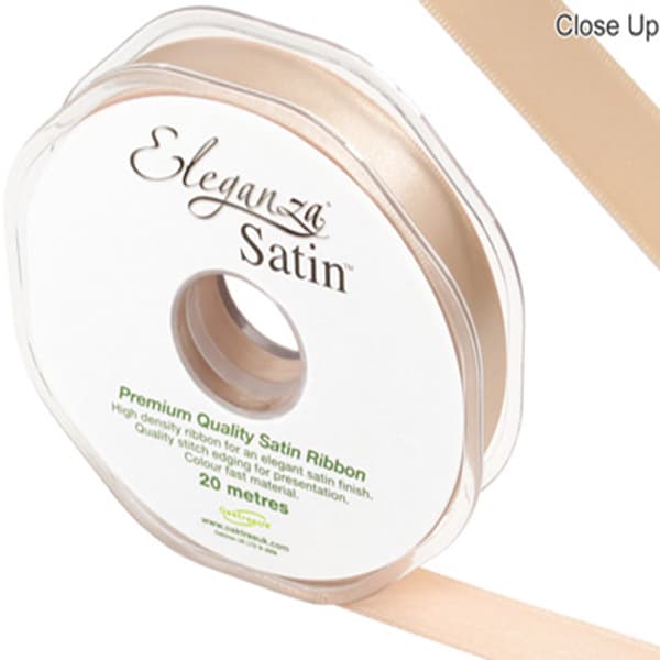 (image for) Champagne Gold Double Faced Satin Ribbon 15mm x 20m