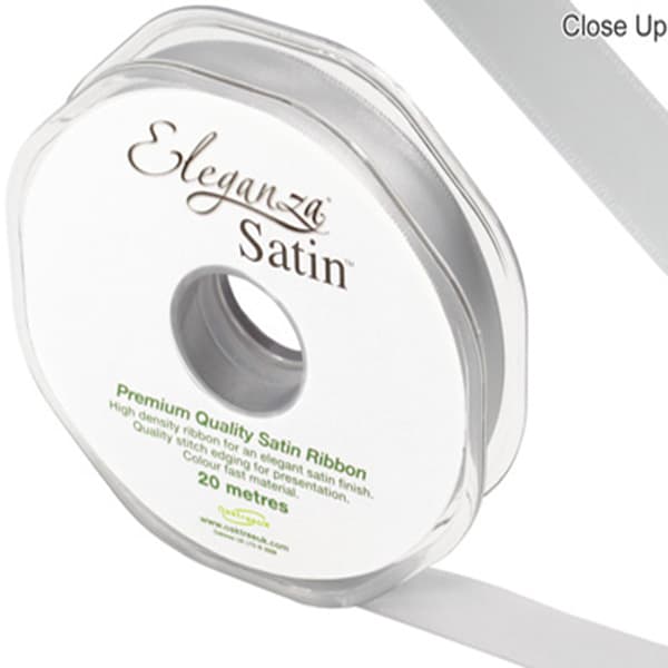 (image for) Silver Double Faced Satin Ribbon 15mm x 20m