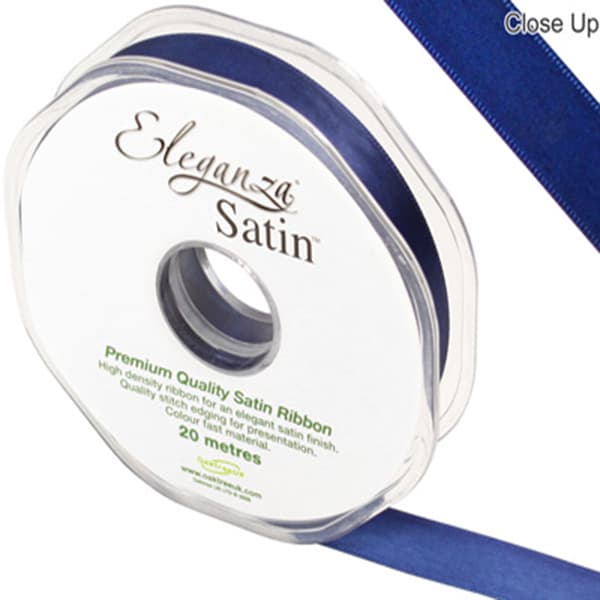 Midnight Blue Double Faced Satin Ribbon 15mm x 20m