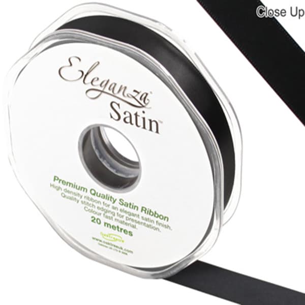Black Double Faced Satin Ribbon 15mm x 20m