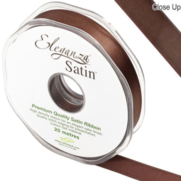 Chocolate Double Faced Satin Ribbon 15mm x 20m