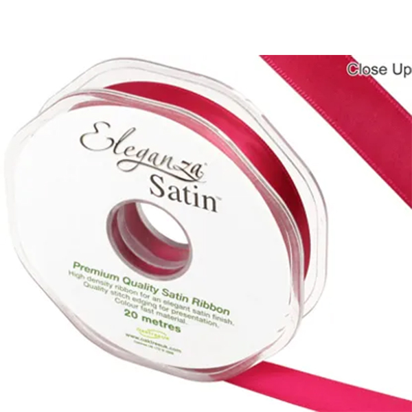 Deep Cerise Double Faced Satin Ribbon 15mm x 20m