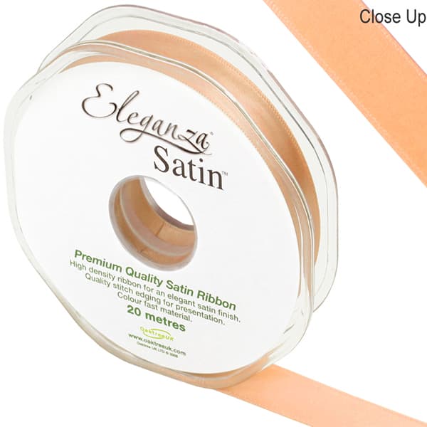 (image for) Peach Double Faced Satin Ribbon 15mm x 20m